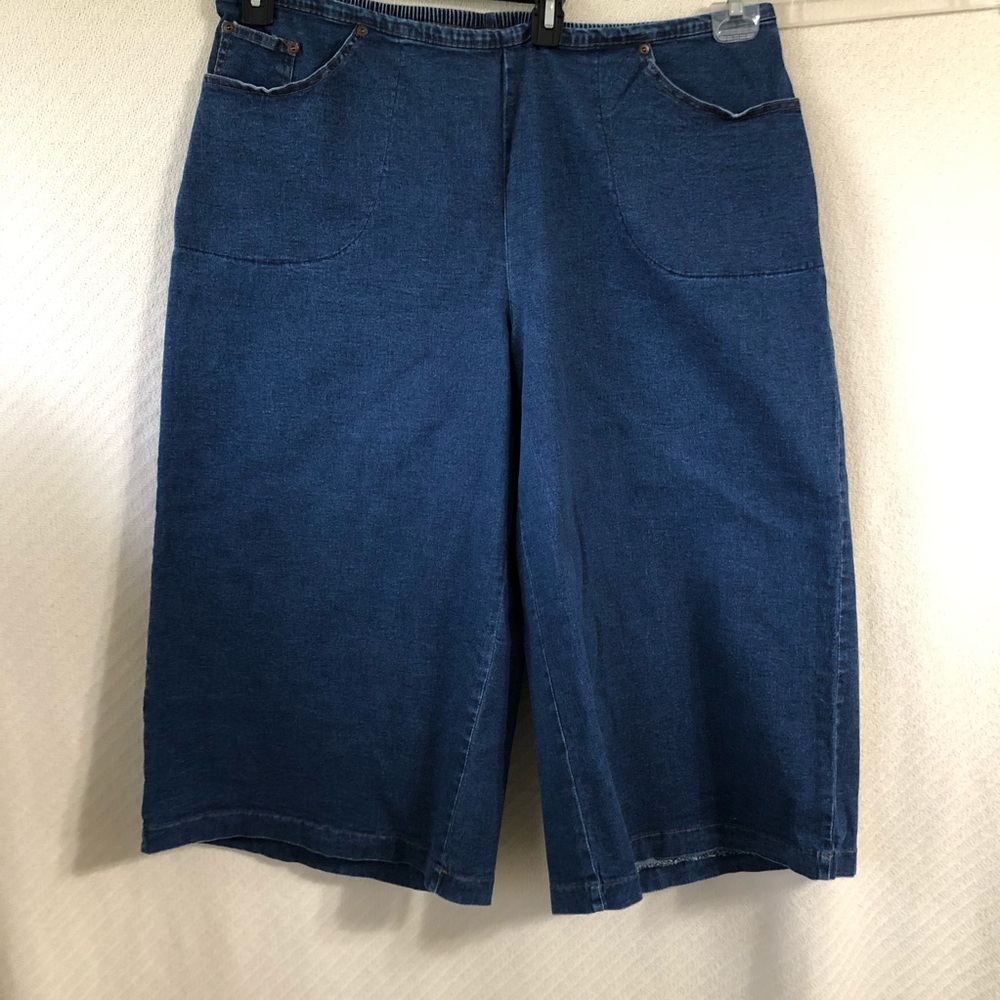 Just My Size Blue Denim Gaucho Pants- Size 2X